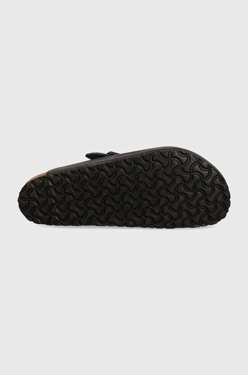 Замшеві шльопанці Birkenstock Boston колір сірий 1028602 