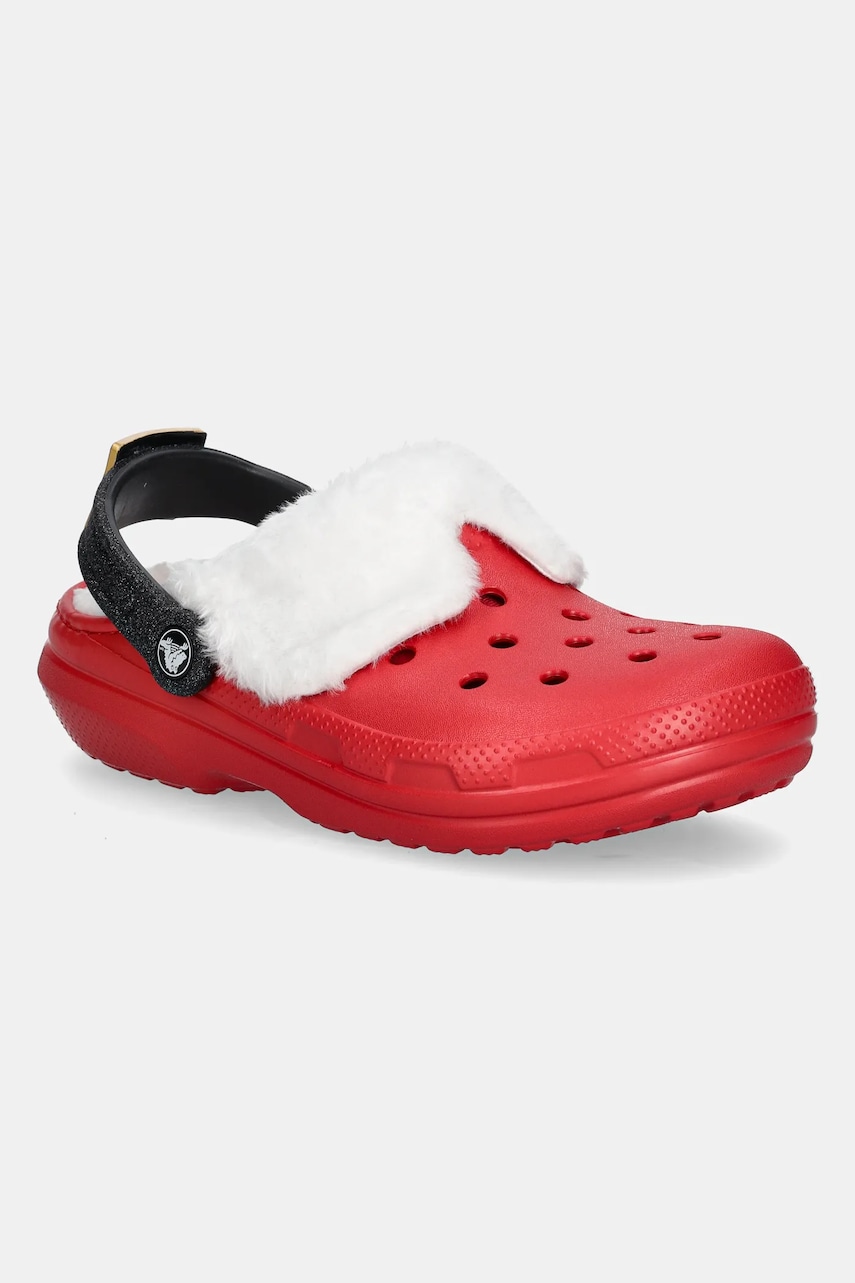 Crocs papuci de casa Classic Lined Santa Clog culoarea rosu, 210933 Crocs papuci de casa Classic Lined Santa Clog culoarea rosu, 210933