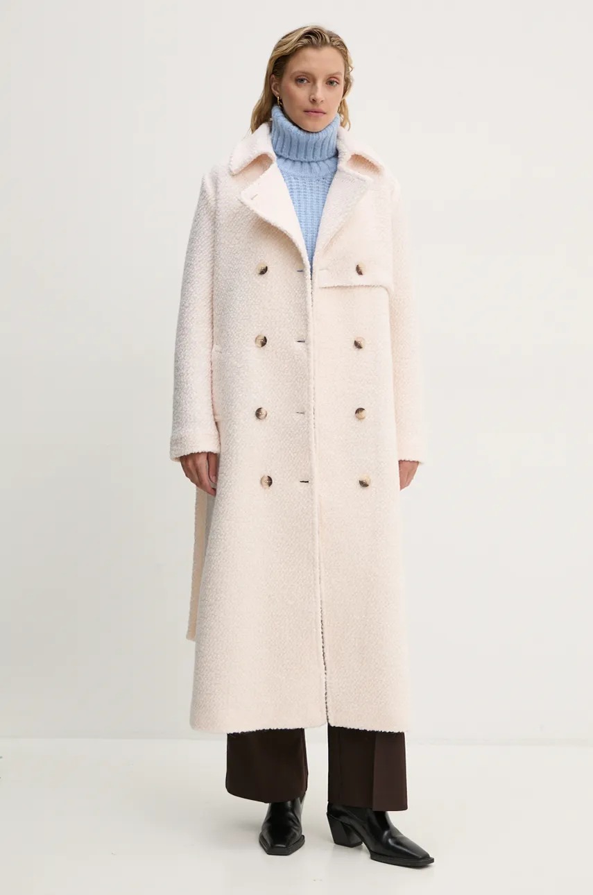 

Вълнено палто Bruuns Bazaar GazaniaBBCasay jacket в бежово преходен модел BBW4068, Бежов
