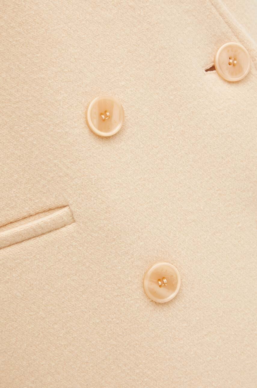 Μάλλινο γιλέκο Patrizia Pepe χρώμα: μπεζ, 8O0144 A361 φωτογραφία