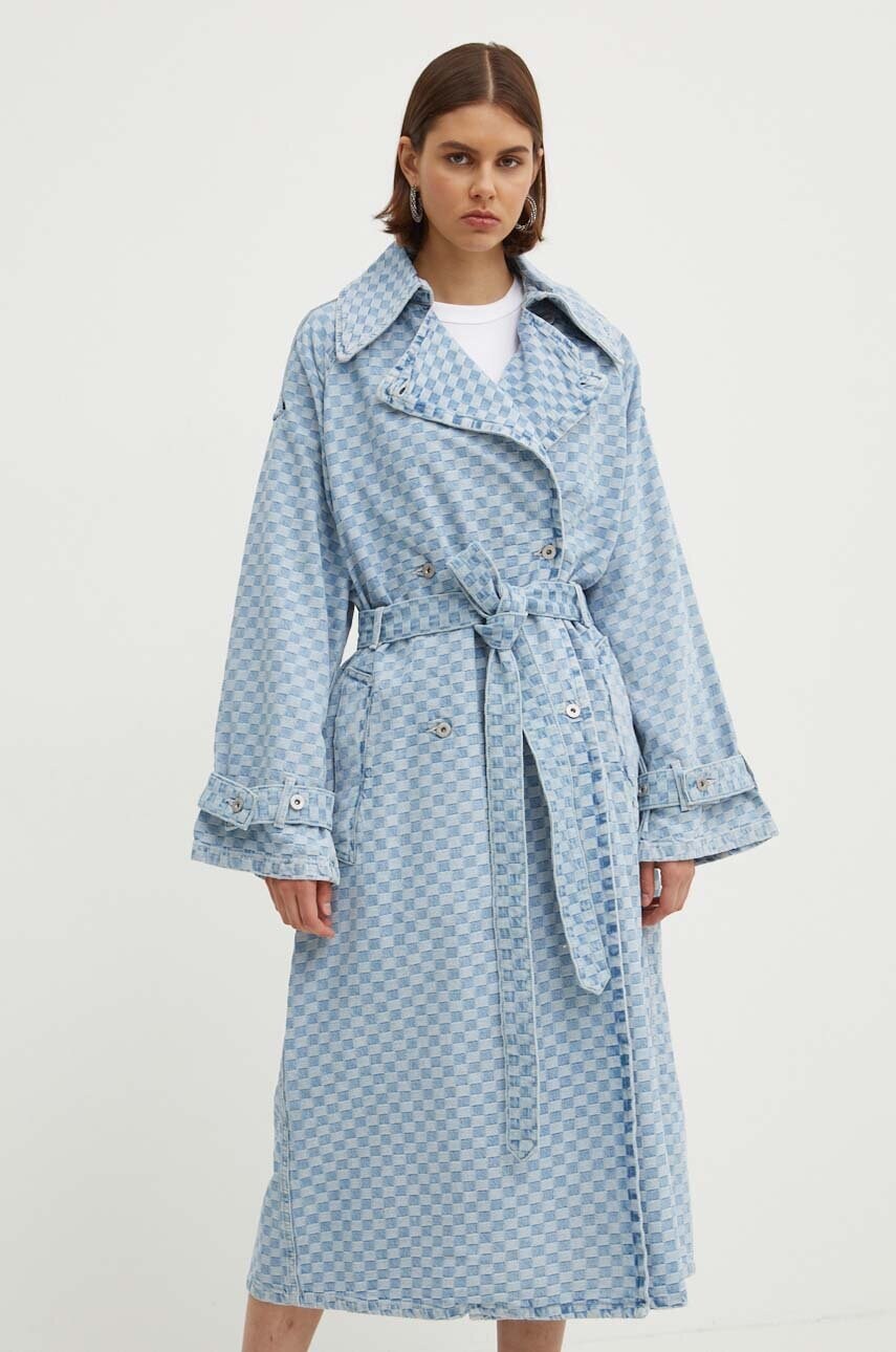 Hugo Blue palton jeans femei, de tranzitie, oversize, 50519552
