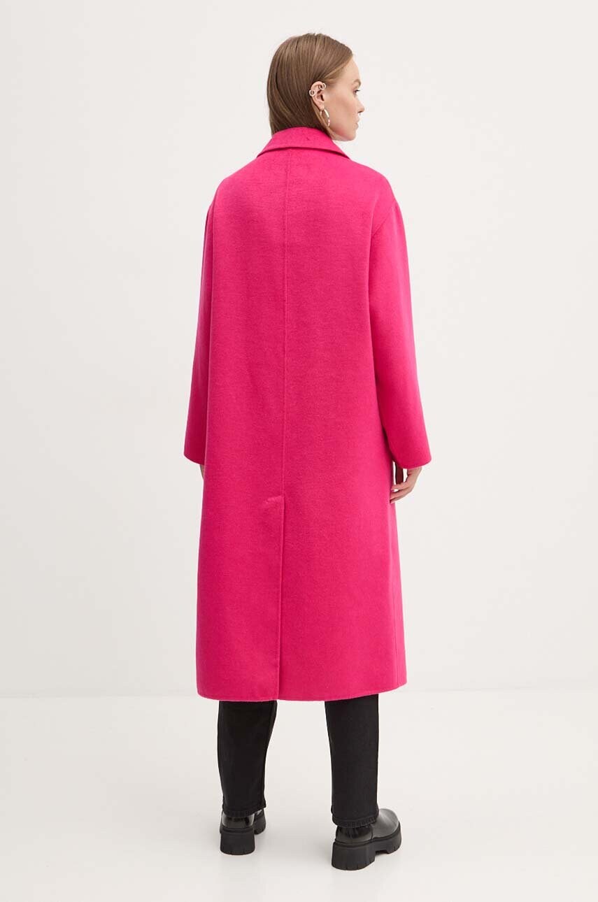 HUGO kabát gyapjú keverékből rózsaszín, átmeneti, oversize, 50517632 termék 2. képe