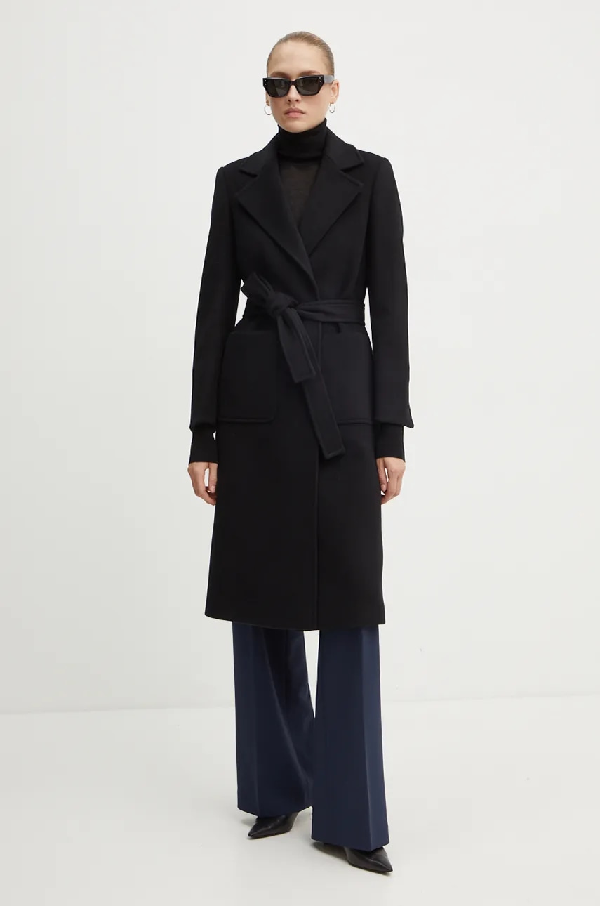 MAX&Co. palton de lana culoarea negru, de tranzitie, 2428016024200