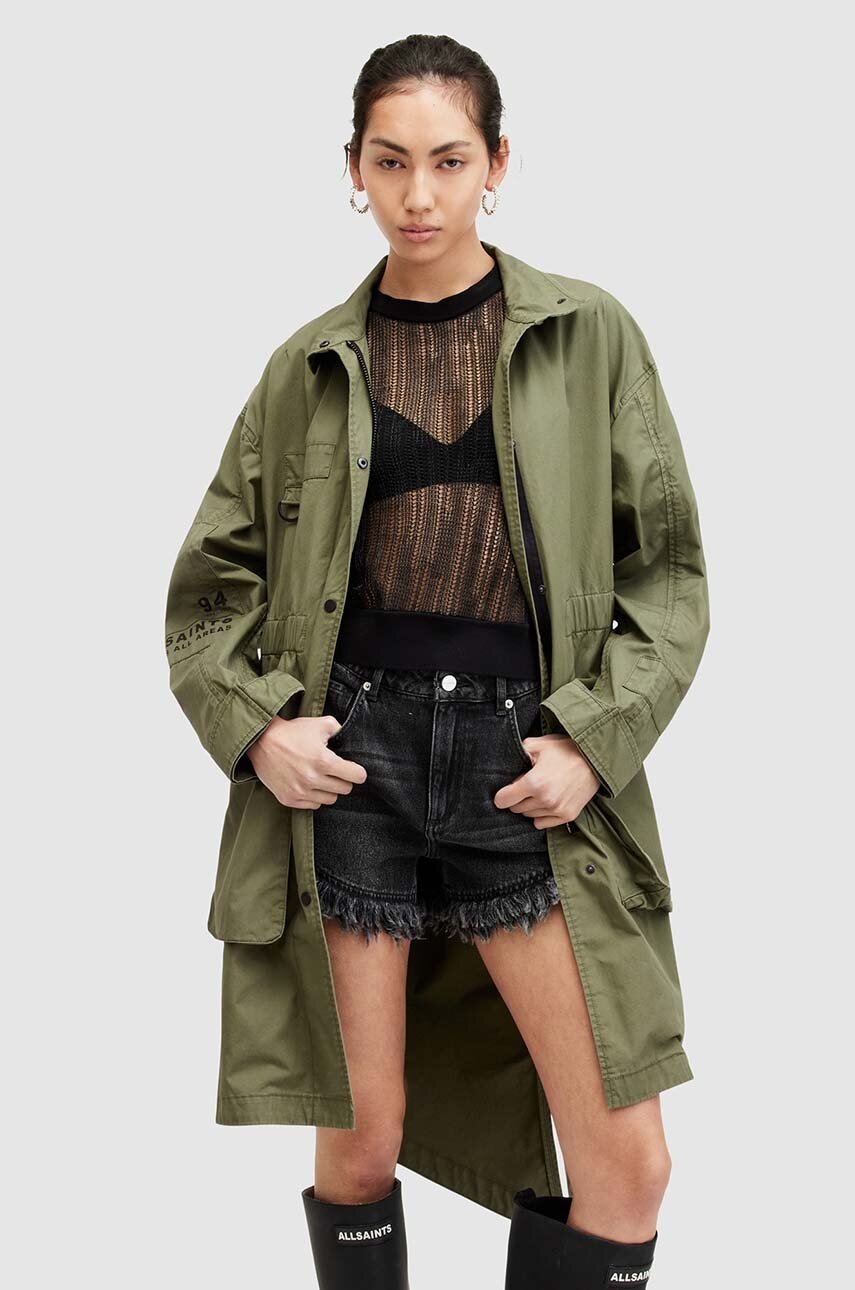 

Памучна парка AllSaints MILLA PARKA в зелено преходен модел W002OA, Зелен