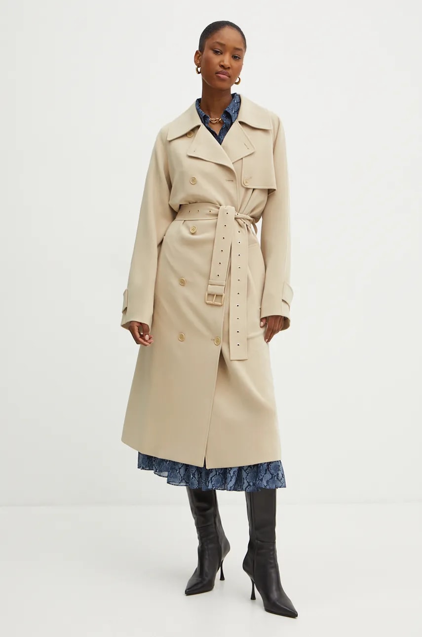 MICHAEL Michael Kors trenci femei, culoarea bej, de tranzitie, MT420EXENX