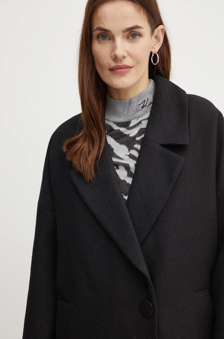 Пальто Armani Exchange жіноче колір чорний перехідне двобортне 6DYK30 YN2YZ 