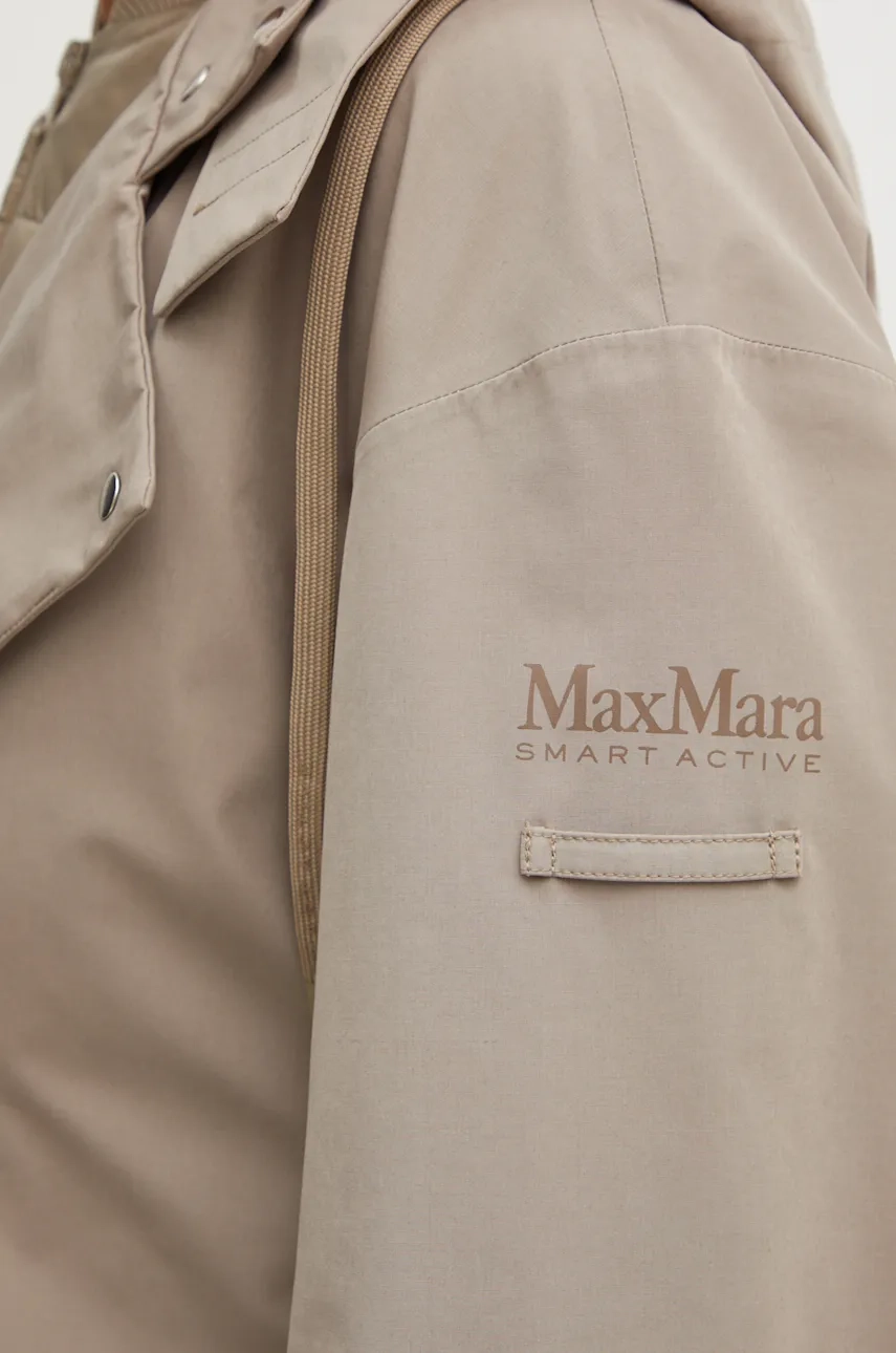 Kaput Max Mara Leisure Za žene, Boja: Bež, Za Prijelazno Razdoblje, Oversize, 2426036018600