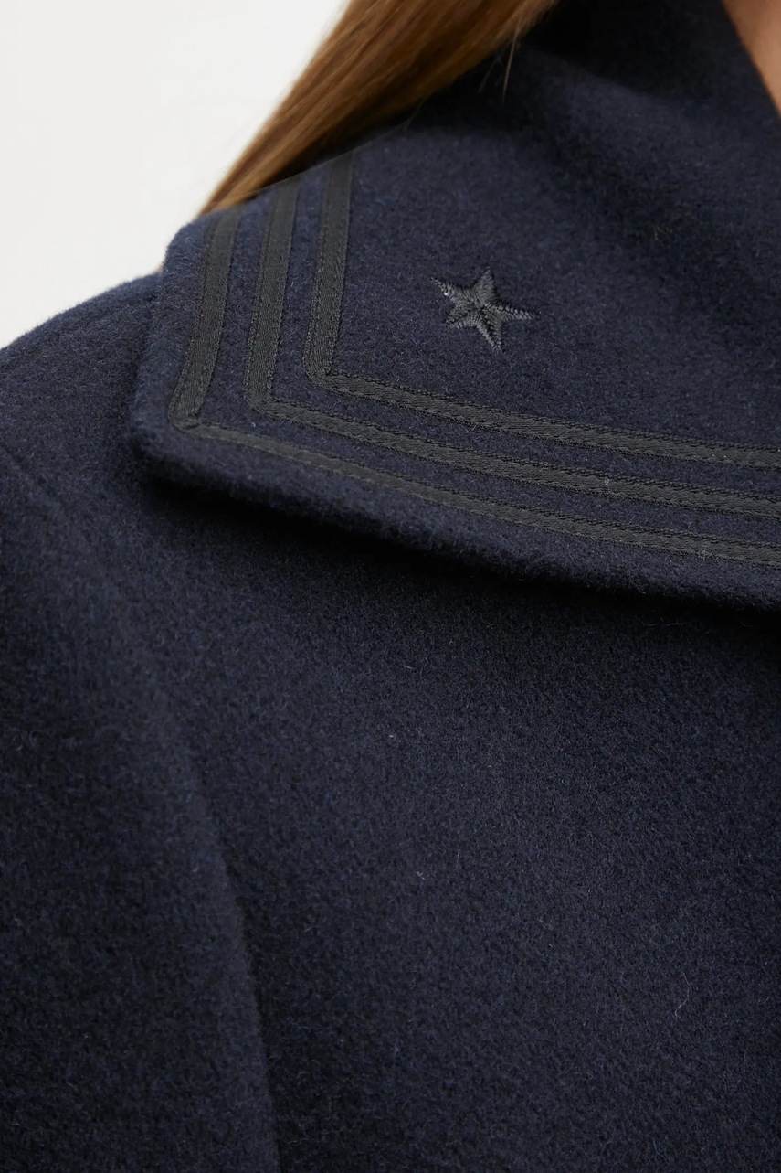 Μάλλινο παλτό The Kooples χρώμα: ναυτικό μπλε, FMAN29001K φωτογραφία