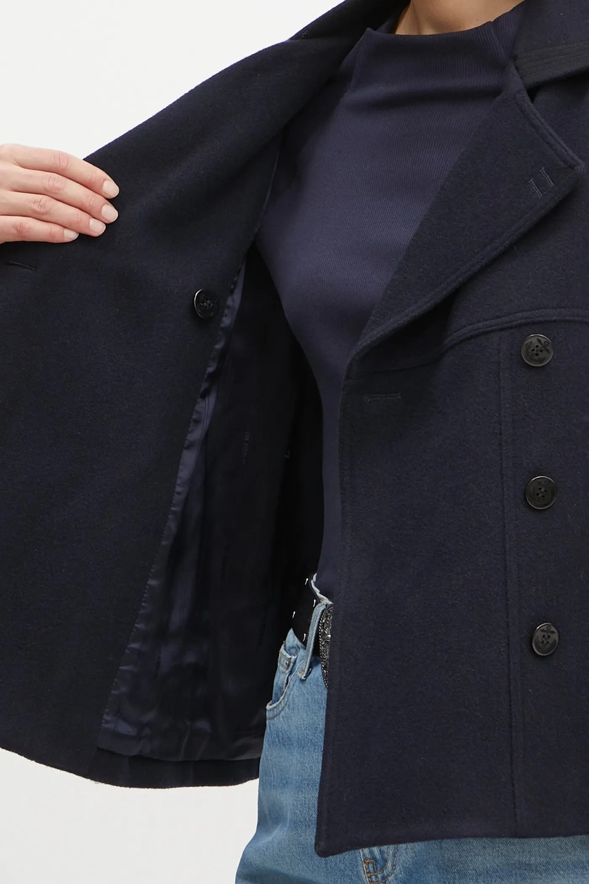 Μάλλινο παλτό The Kooples χρώμα: ναυτικό μπλε, FMAN29001K φωτογραφία