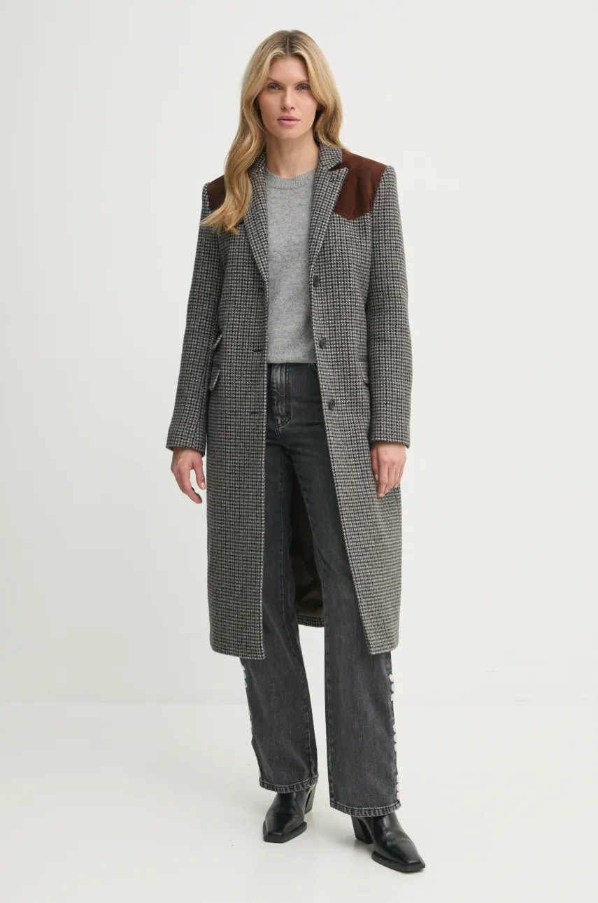 Пальто The Kooples женское цвет серый переходное FMAN29002K Пальто The Kooples женское цвет серый переходное FMAN29002K