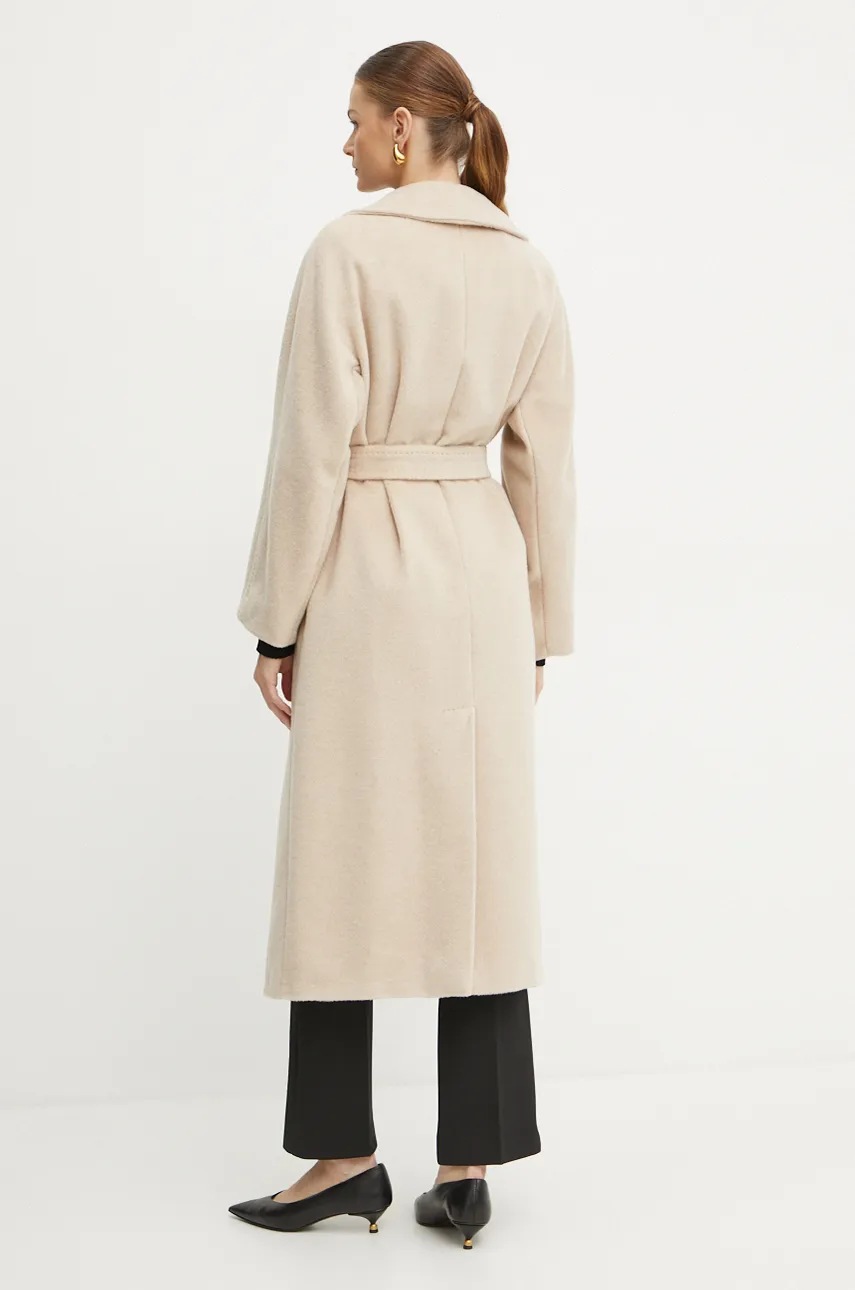 Вовняне пальто Weekend Max Mara колір бежевий перехідне 2425016102600 