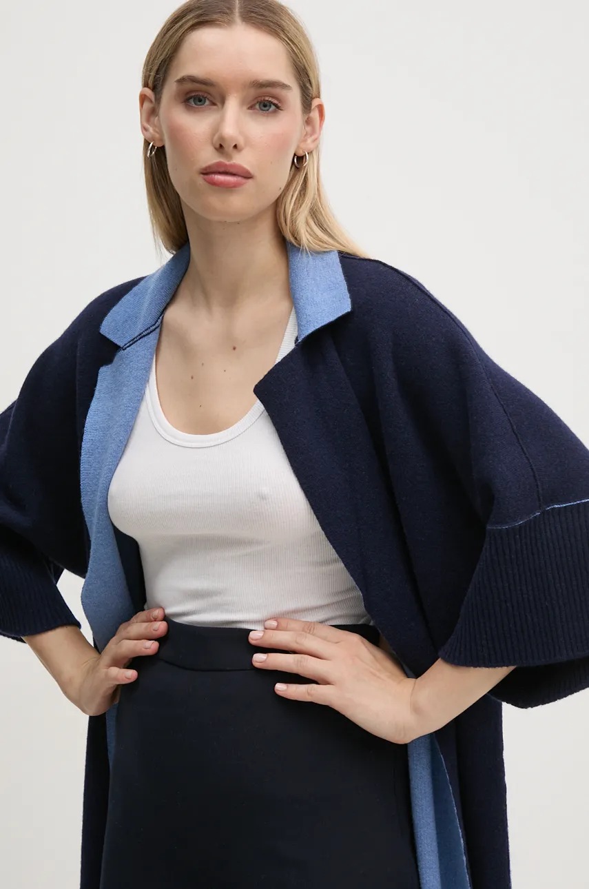 Πουλόβερ United Colors of Benetton χρώμα: ναυτικό μπλε, 1144EN00D φωτογραφία