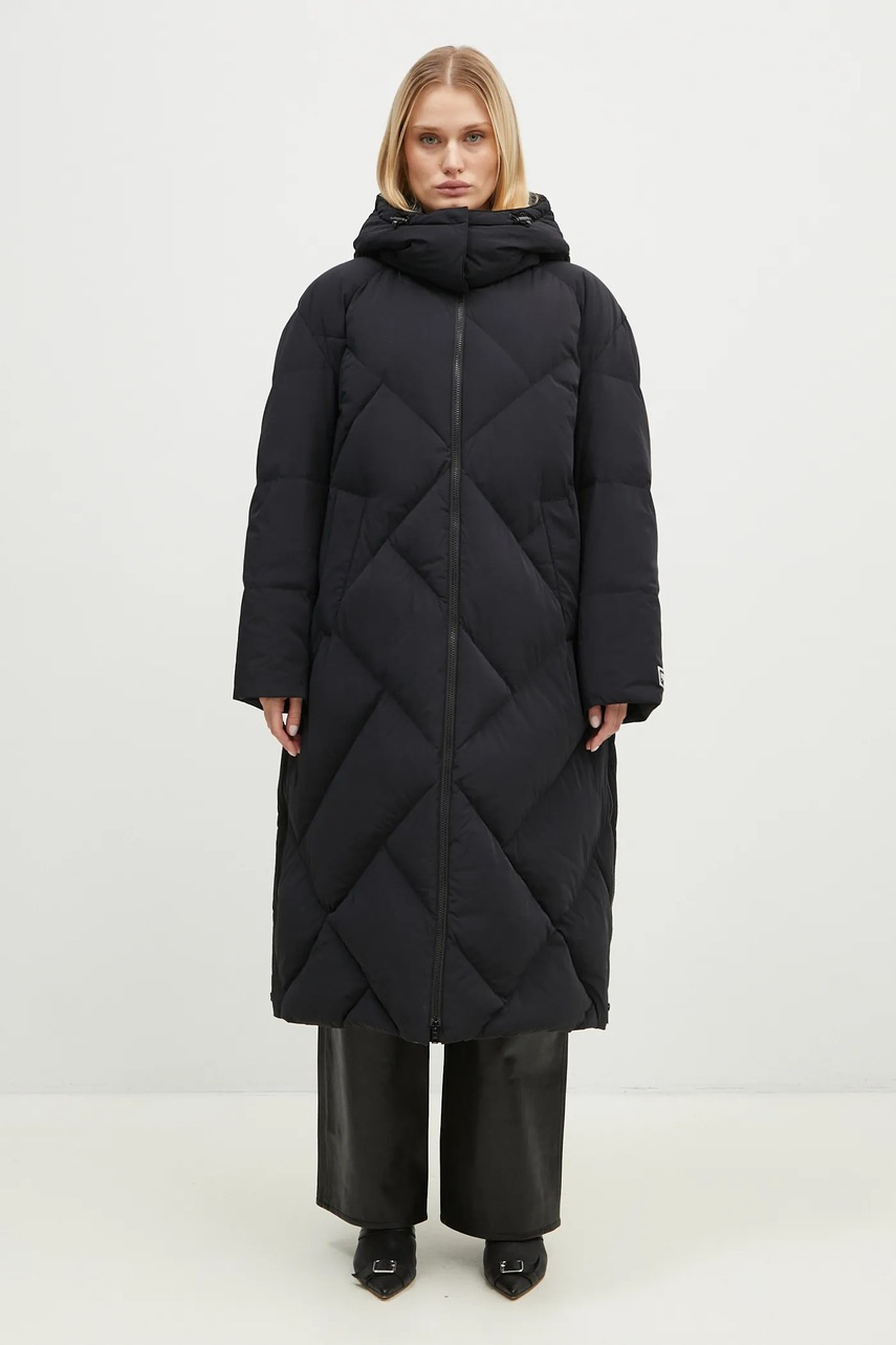 Kenzo geacă de puf Long Down Jacket femei, culoarea negru, de iarnă, FE62OU1229NH.99