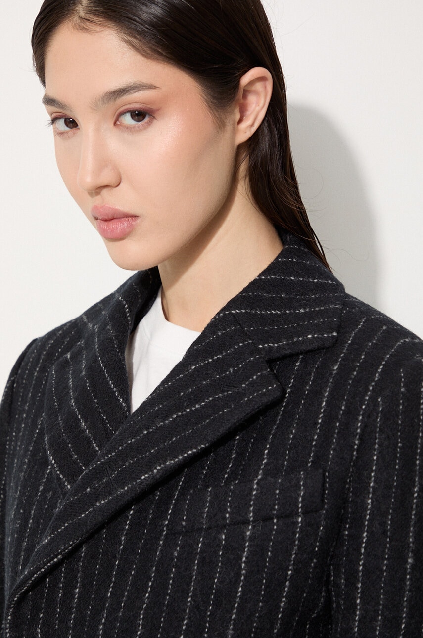 Vlnený kabát Kenzo Tennis Stripes Pea Coat