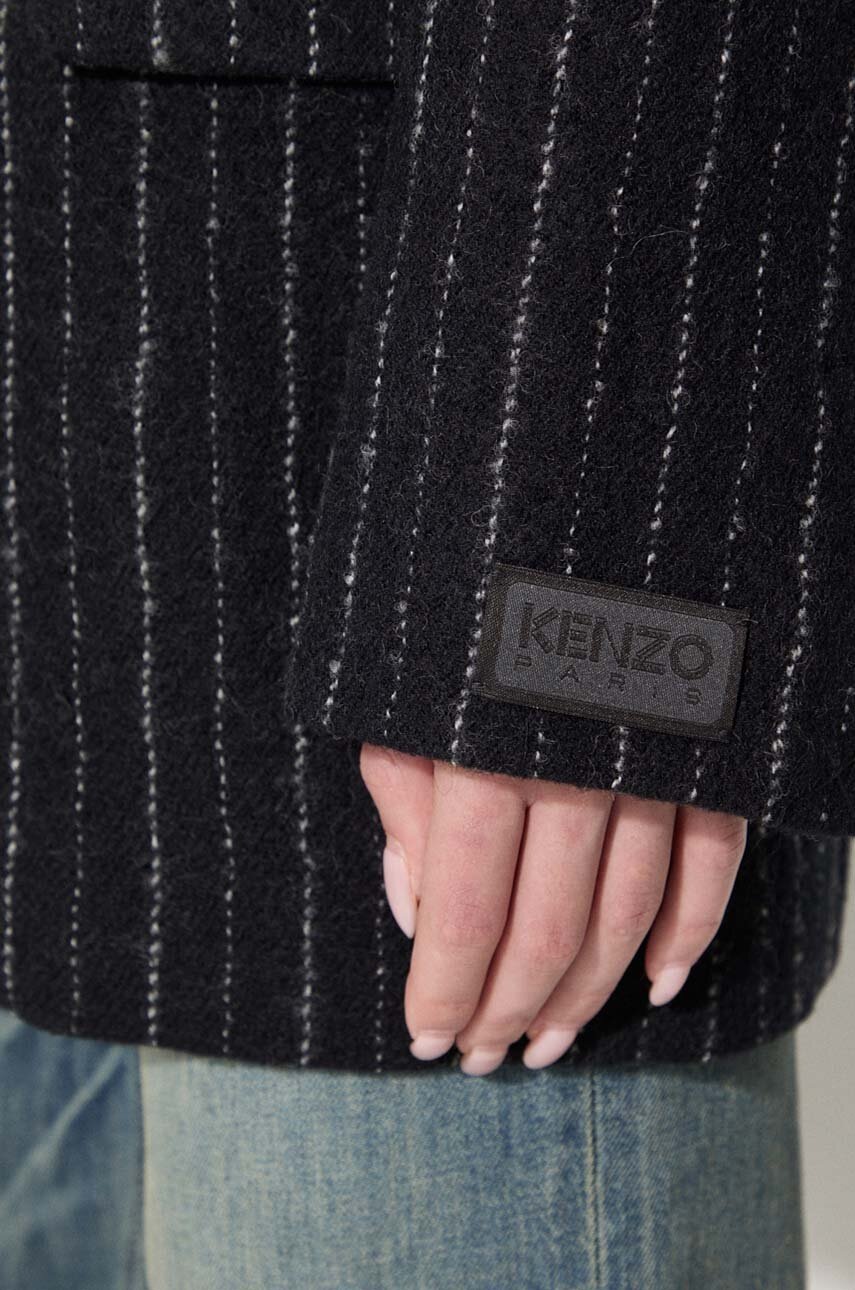 Vlnený kabát Kenzo Tennis Stripes Pea Coat