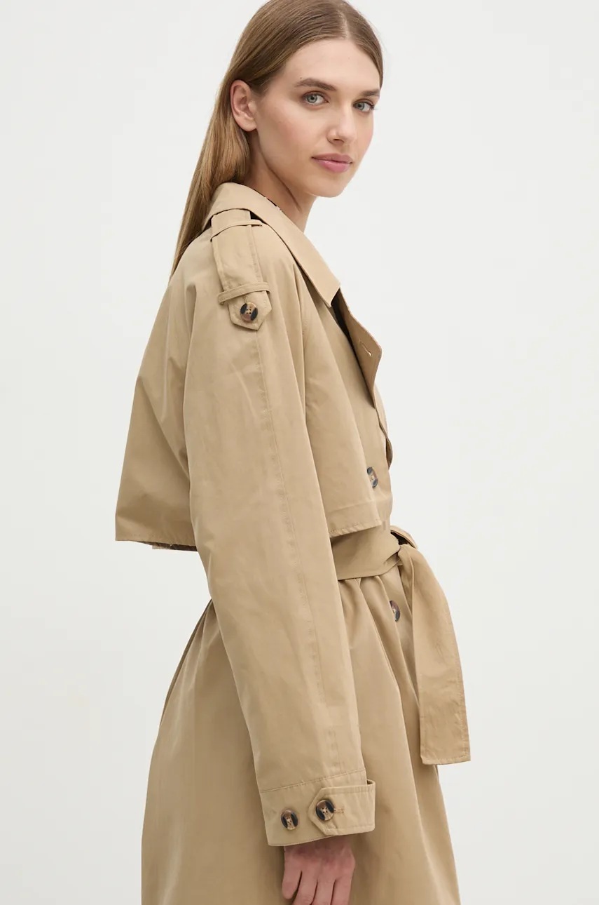 Тренч Pepe Jeans BIANCA жіночий колір бежевий перехідний oversize PL402446 