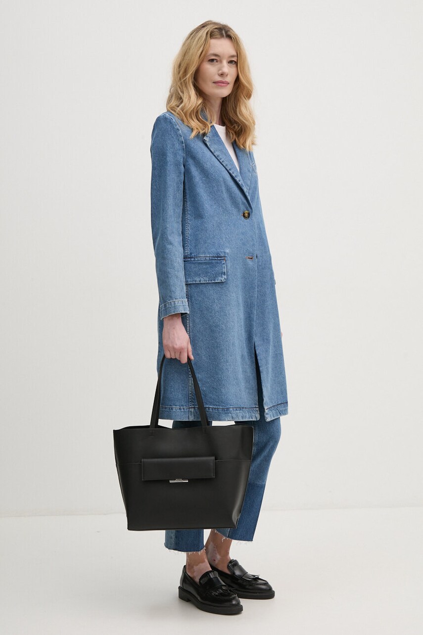 Sisley palton jeans femei, de tranzitie, 2UKKLN04I