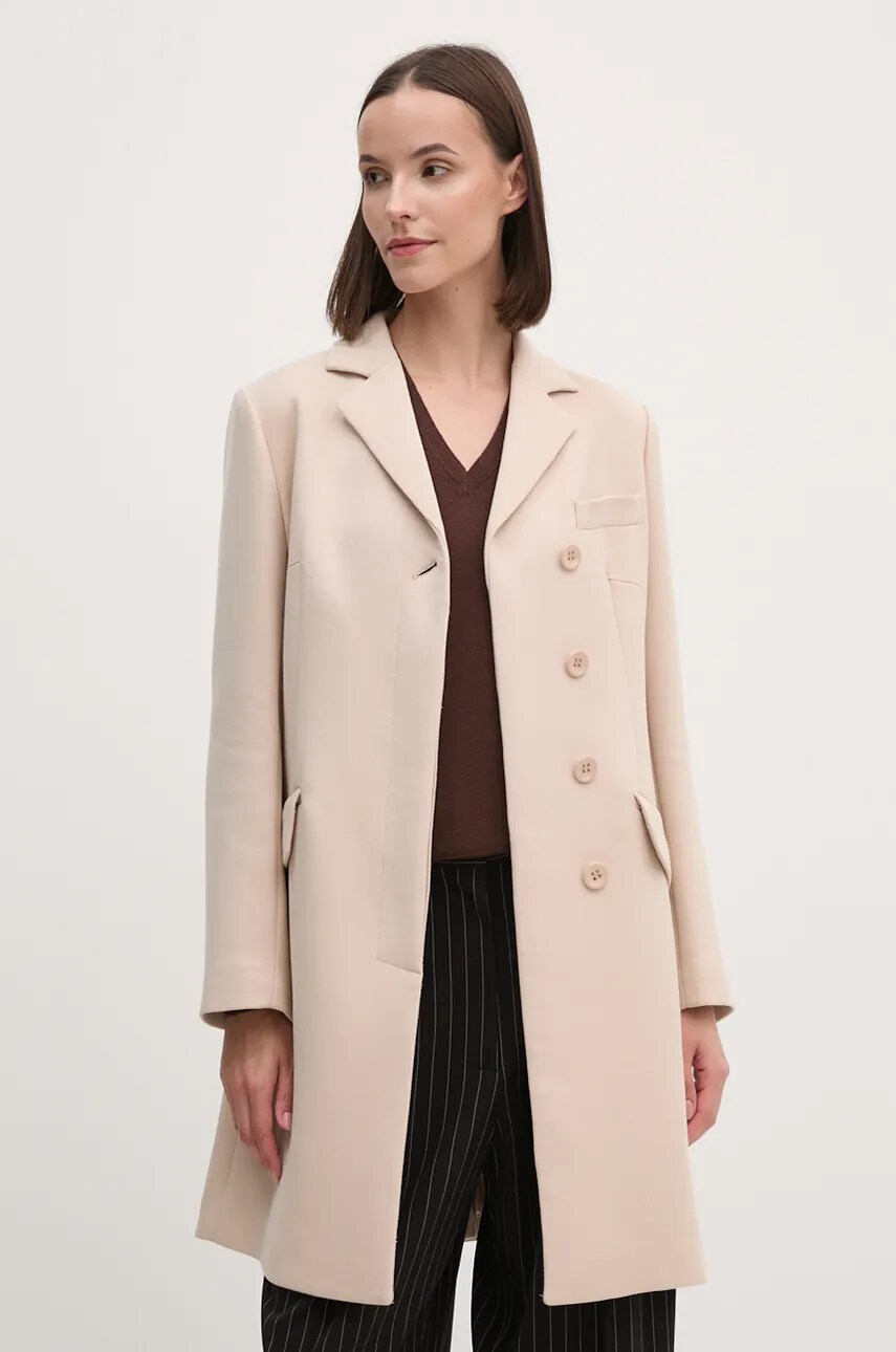 Sisley palton femei, culoarea bej, de tranzitie, 22GWLN04G