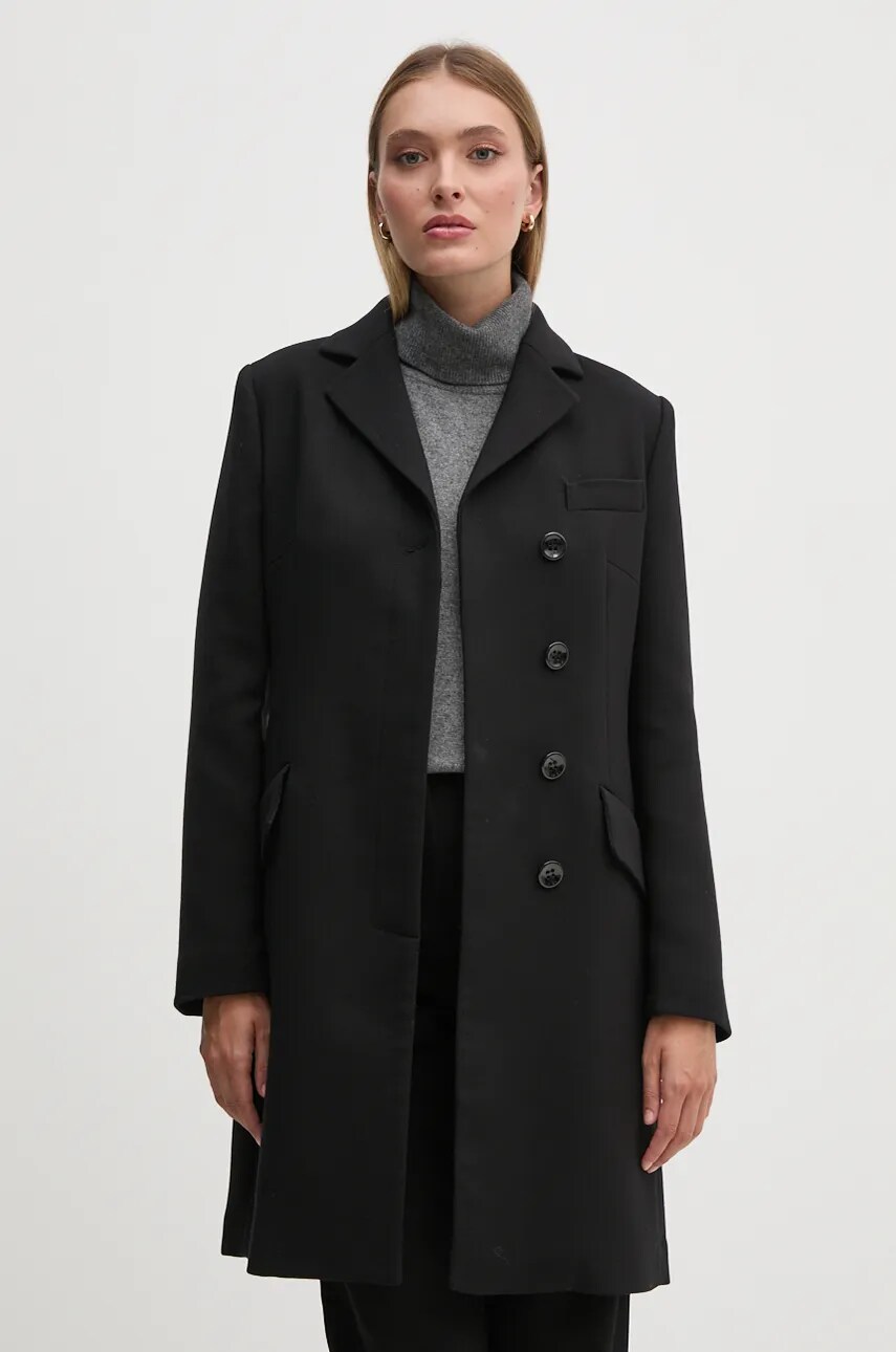 Sisley palton femei, culoarea negru, de tranzitie, 22GWLN04G