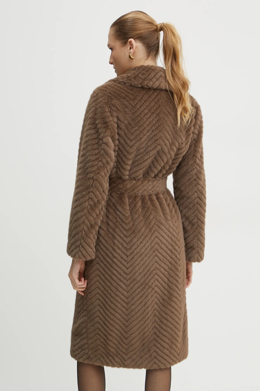 Marciano Guess kabát CLAIRE női, barna, átmeneti, kétsoros gombolású, 4BGL33 7206A termék 2. képe