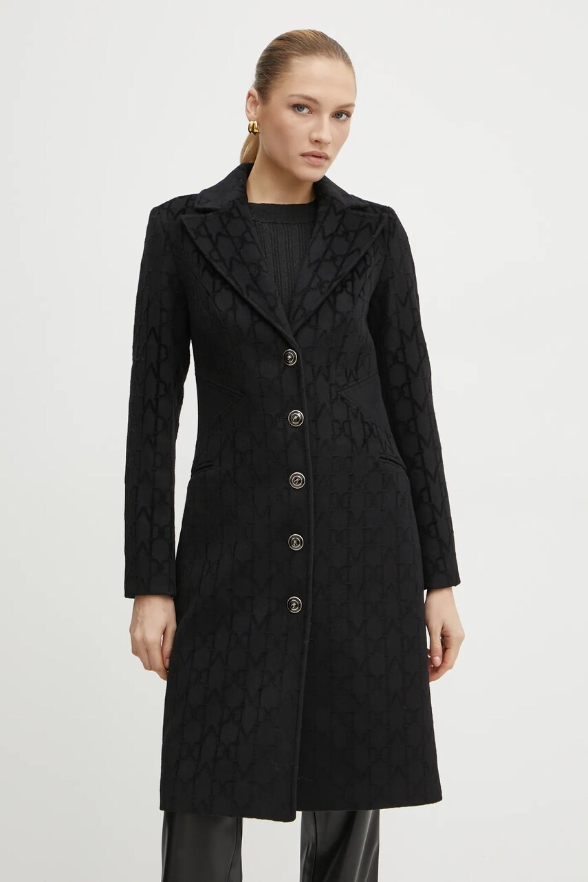 Levně Vlněný kabát Marciano Guess LINDA černá barva, přechodný, 4BGL03 7177A