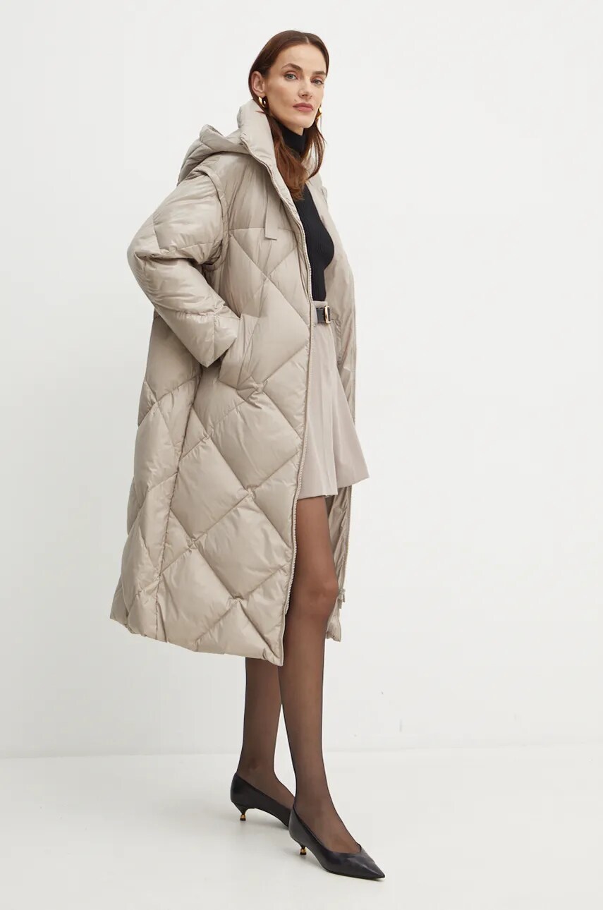 Marella geaca de puf femei, culoarea gri, de iarna, 2423496025200