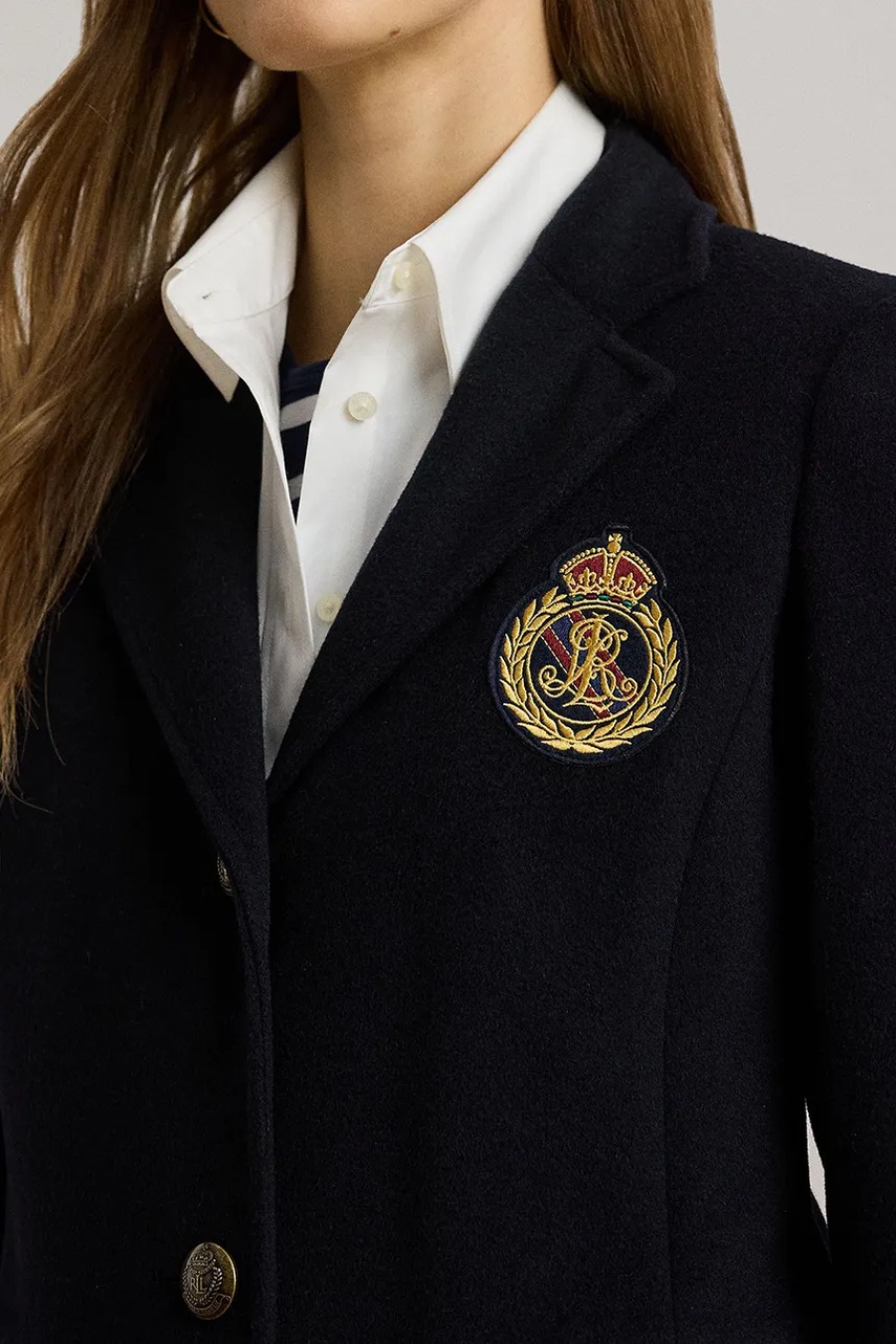 Шерстяное пальто Lauren Ralph Lauren цвет синий переходное 297958509 Шерстяное пальто Lauren Ralph Lauren цвет синий переходное 297958509