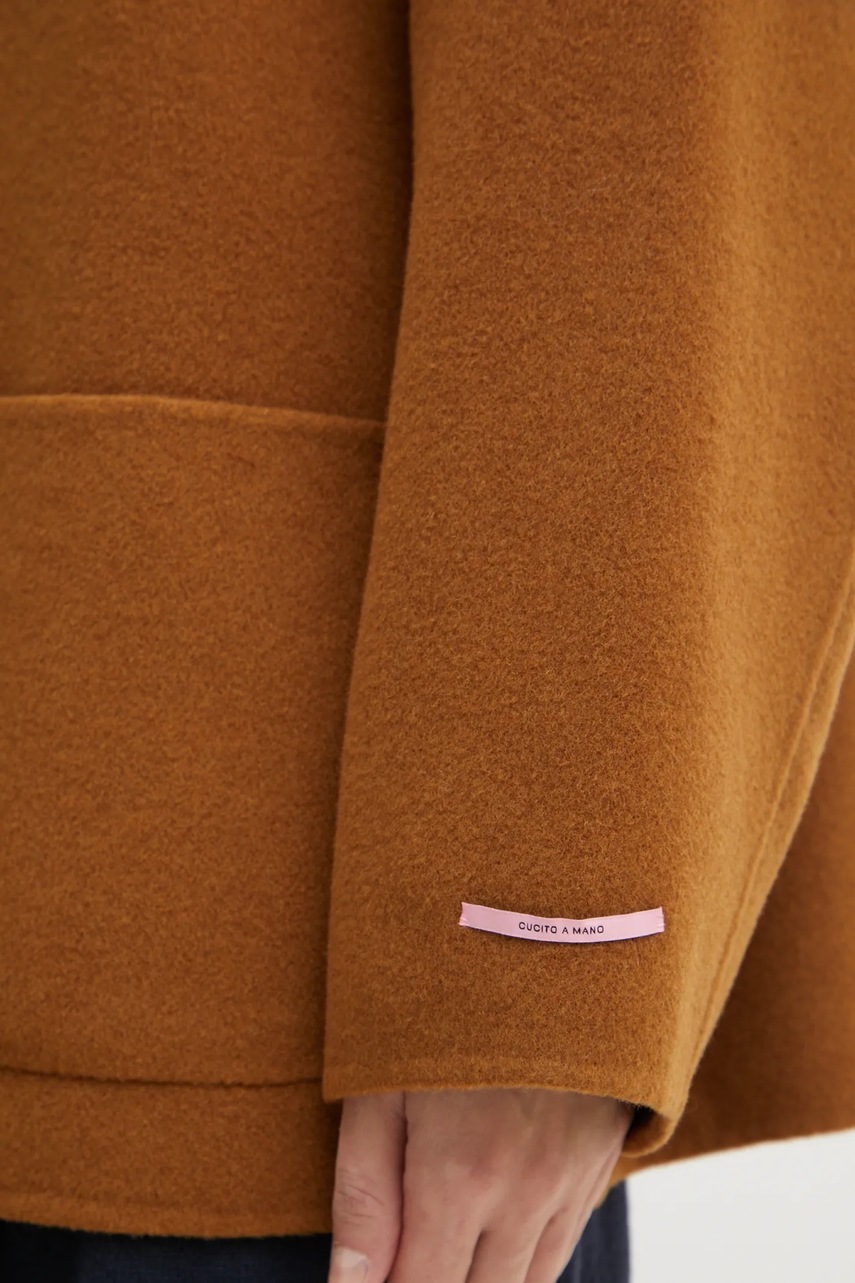 Вовняне пальто MAX&Co. колір коричневий перехідне oversize 2426086013200 