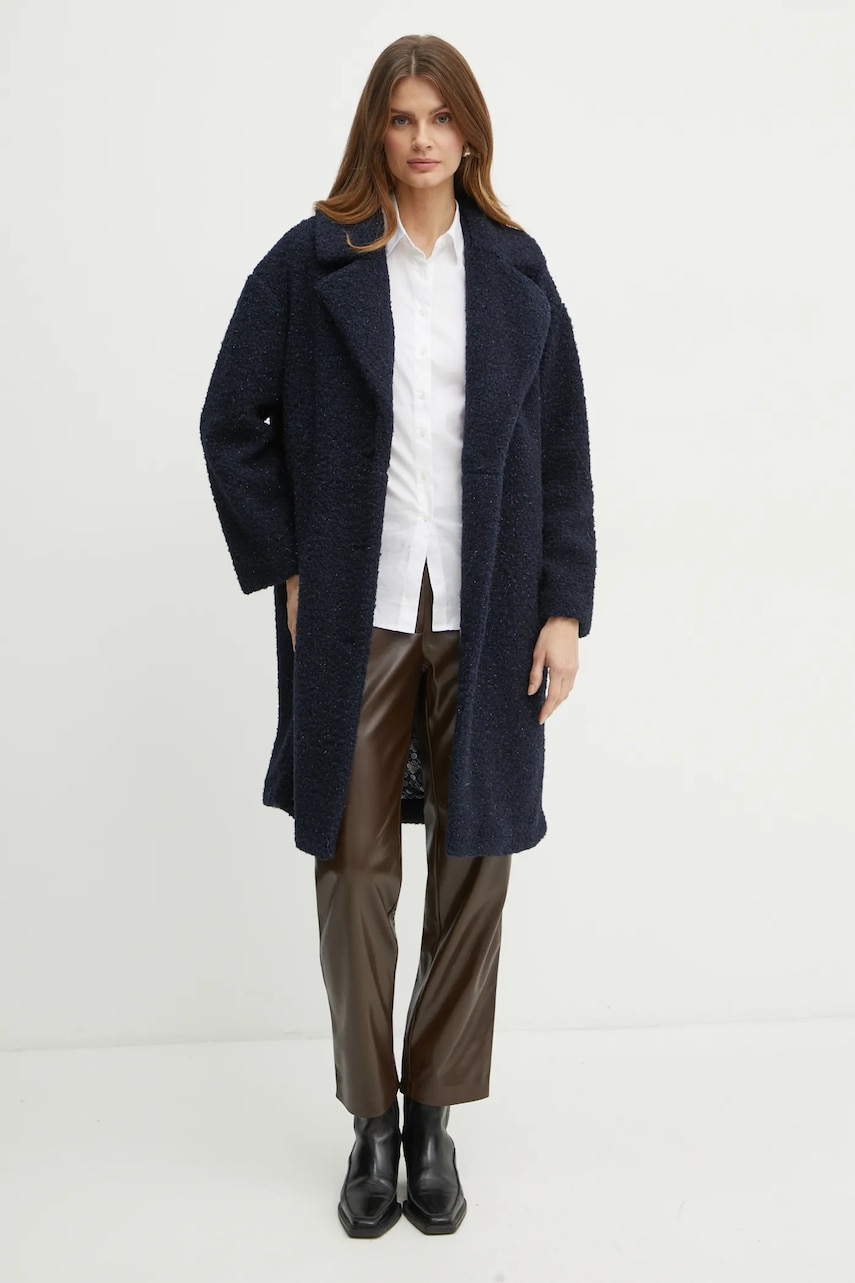 Пальто Guess BERENICE женское цвет синий переходное oversize W4BL10 WGHS0 Пальто Guess BERENICE женское цвет синий переходное oversize W4BL10 WGHS0