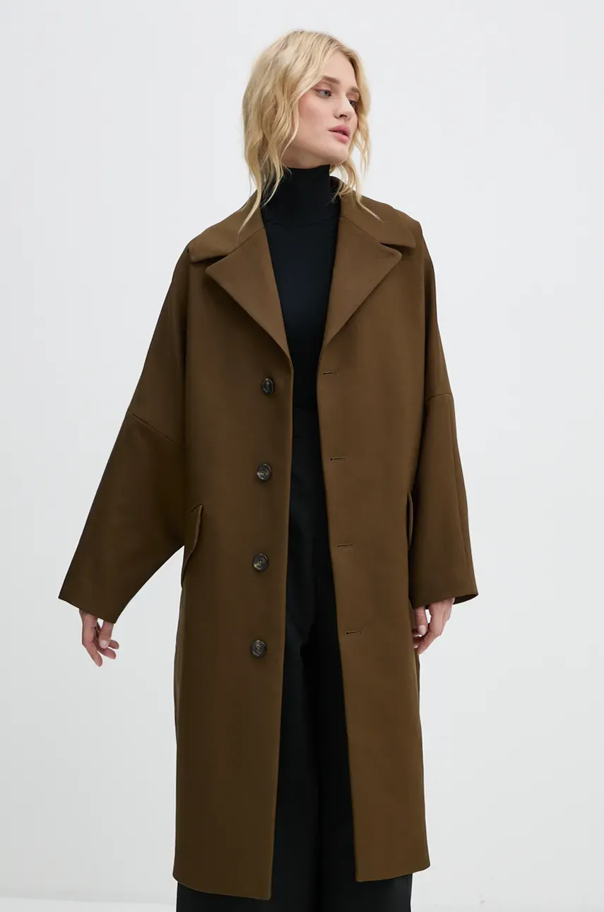 Пальто MM6 Maison Margiela женский цвет зелёный переходной oversize S62AA0087.M35222 Пальто MM6 Maison Margiela женский цвет зелёный переходной oversize S62AA0087.M35222