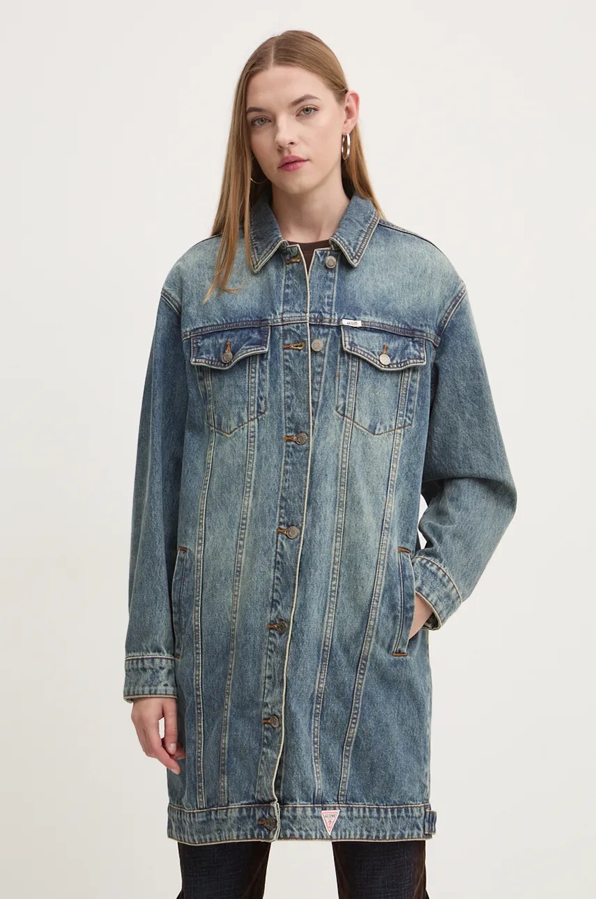 

Дънково яке Guess Originals в синьо преходен модел W4BG66 D4XY0, Син