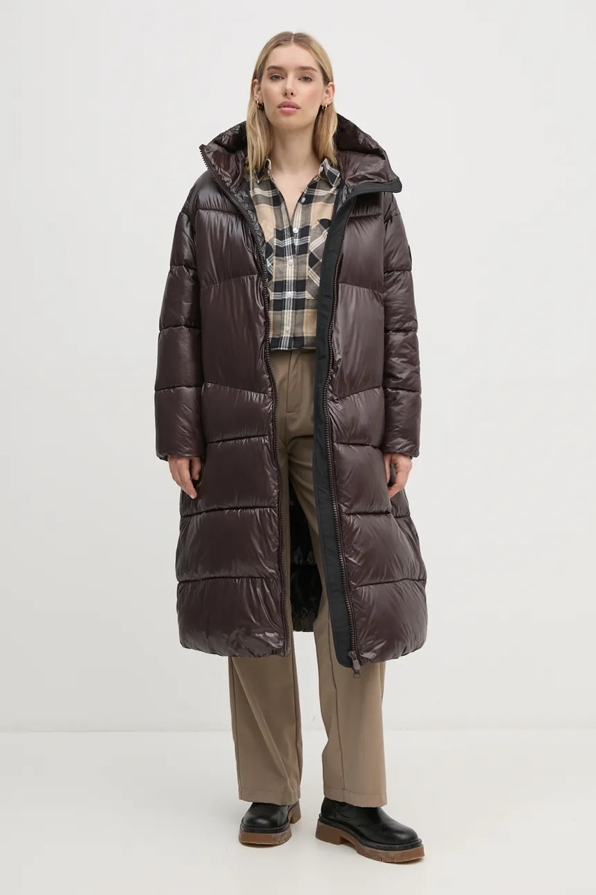 Save The Duck geaca CLARICE femei, culoarea maro, de iarna, oversize, D41864W.LUCK19