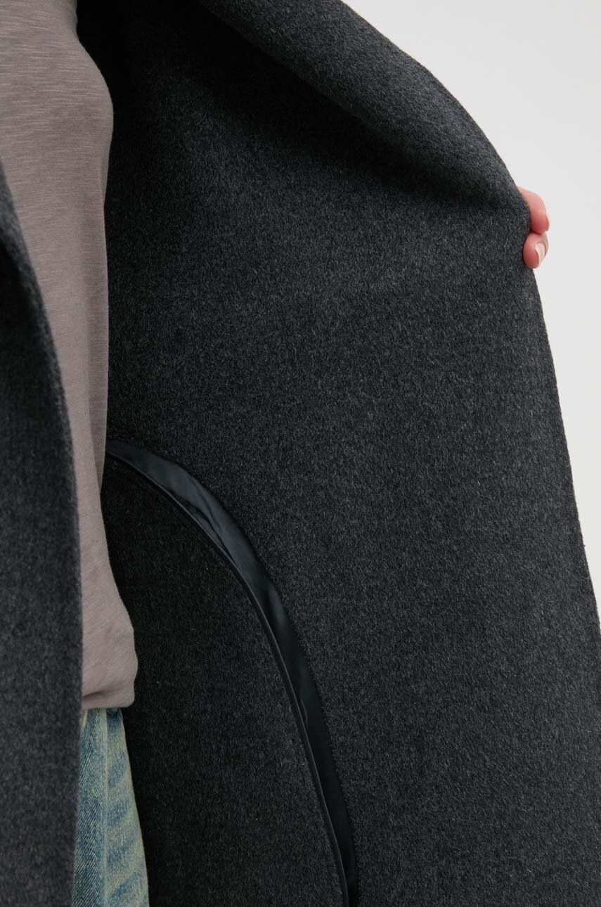 Пальто Calvin Klein жіноче колір сірий зимове oversize 00040WL571 