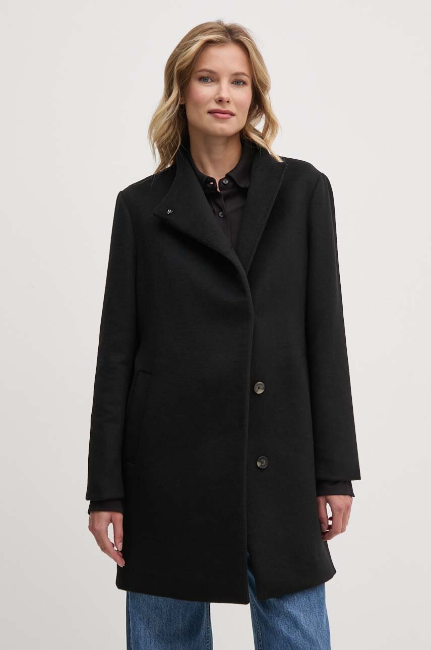 

Вълнено палто Calvin Klein в черно преходен модел K20K207700, Черен
