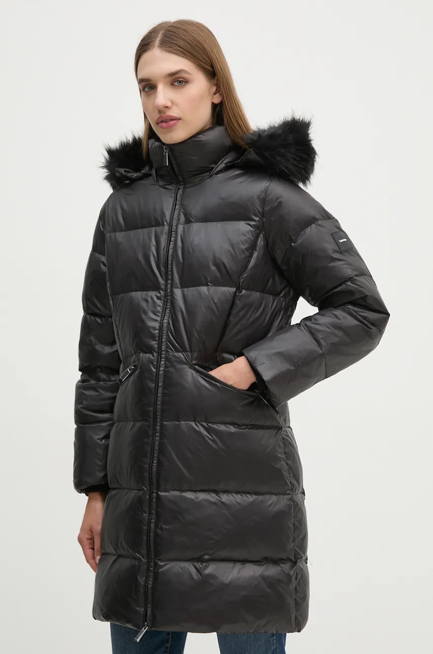 Levně Péřová bunda Calvin Klein dámská, černá barva, zimní, K20K207734