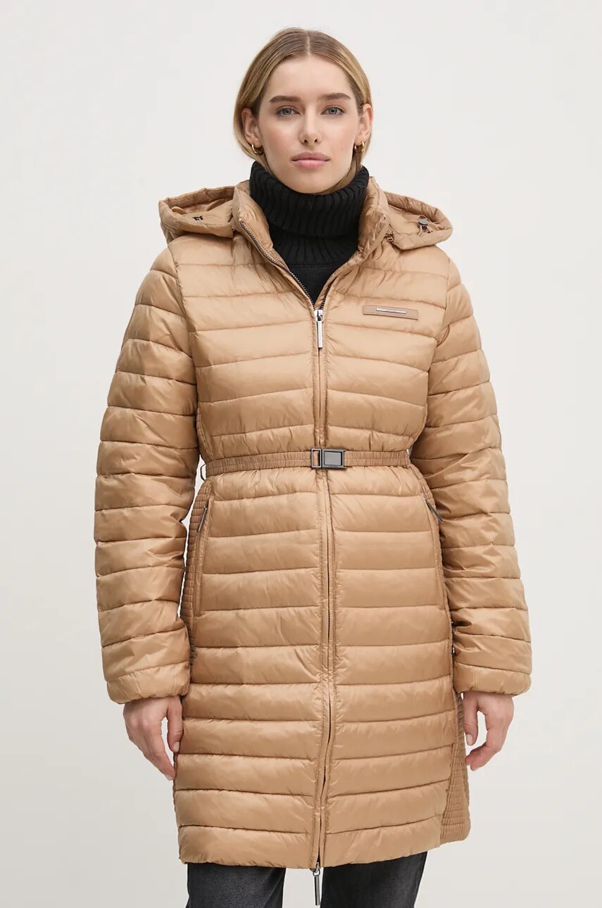 Levně Bunda Calvin Klein dámská, šedá barva, zimní, K20K208011