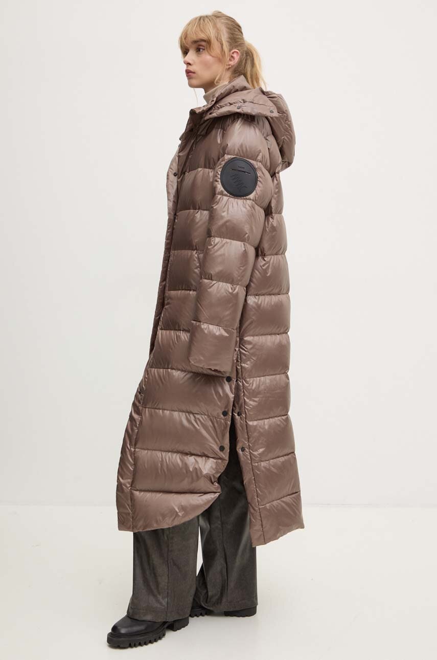 MMC STUDIO geacă de puf ICELAND femei, culoarea maro, de iarnă