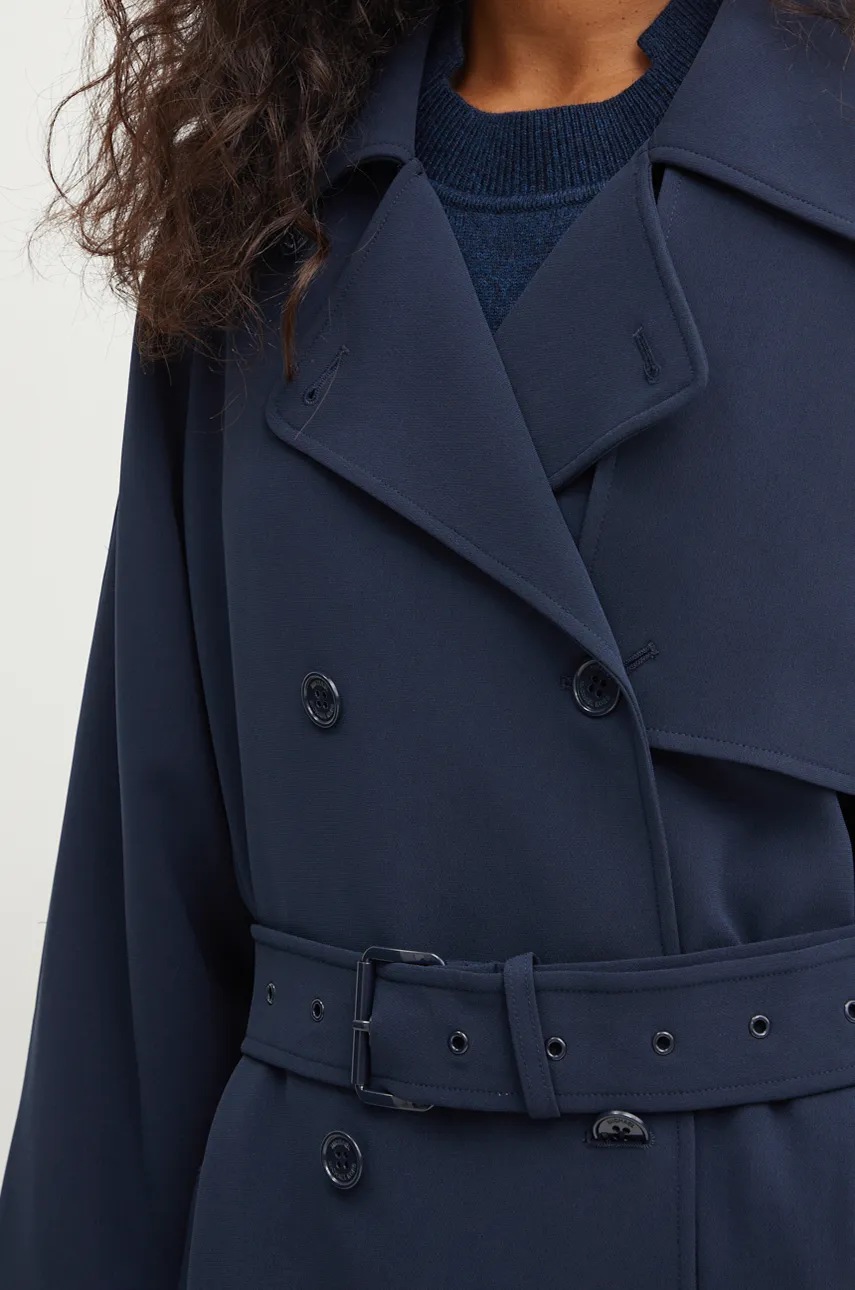 Тренч MICHAEL Michael Kors жіночий колір синій перехідний oversize MF420EXENX 