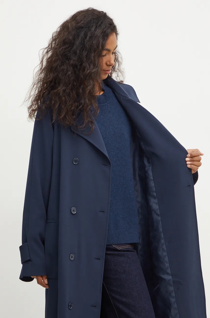 Тренч MICHAEL Michael Kors жіночий колір синій перехідний oversize MF420EXENX 