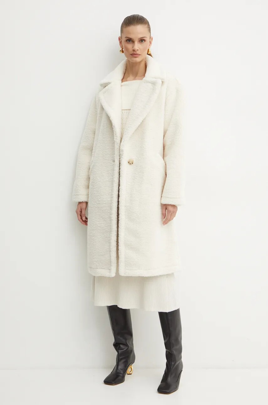 MICHAEL Michael Kors palton femei, culoarea bej, de tranzitie, 77B1384M52