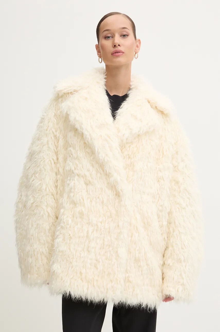 MSGM palton femei, culoarea bej, de tranzitie, 3742MDC17.247808