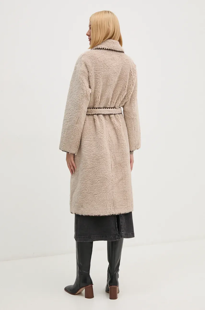 Пальто OUI женский цвет бежевый переходной oversize 88948 Пальто OUI женский цвет бежевый переходной oversize 88948