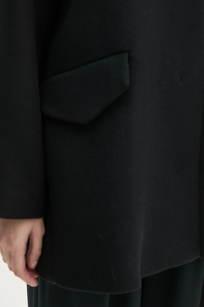 Μάλλινο παλτό Theory χρώμα: μαύρο, O0901405 φωτογραφία