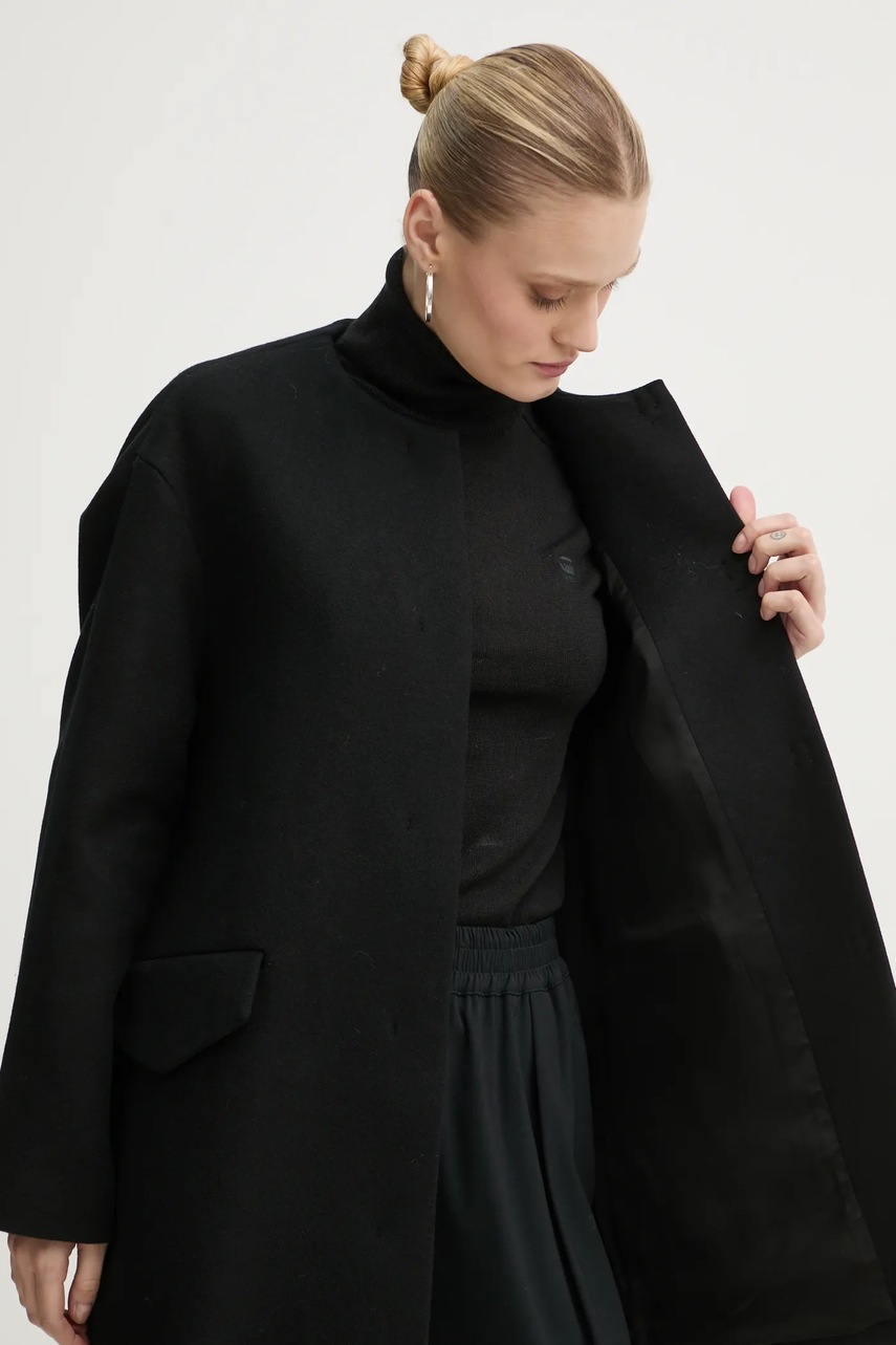 Μάλλινο παλτό Theory χρώμα: μαύρο, O0901405 φωτογραφία