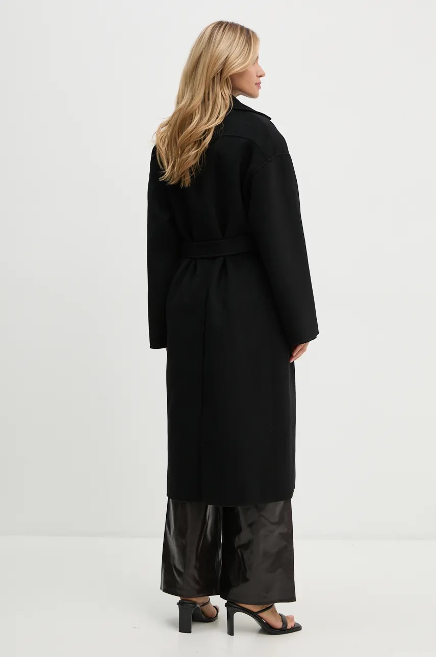 Nanushka gyapjúkabát ALAMO fekete, átmeneti, oversize, NW23CROW01799 termék 2. képe