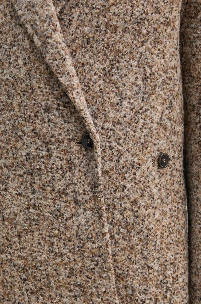 Вовняне пальто AERON колір бежевий перехідне oversize CO122453 