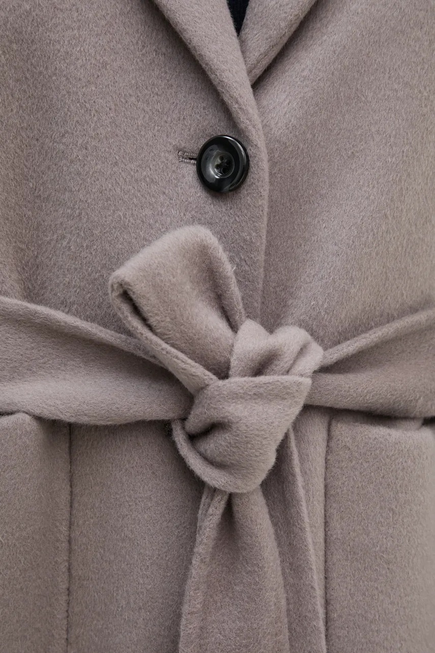 Μάλλινο παλτό DIANE VON FURSTENBERG χρώμα: γκρι, DVFCL3S004 φωτογραφία