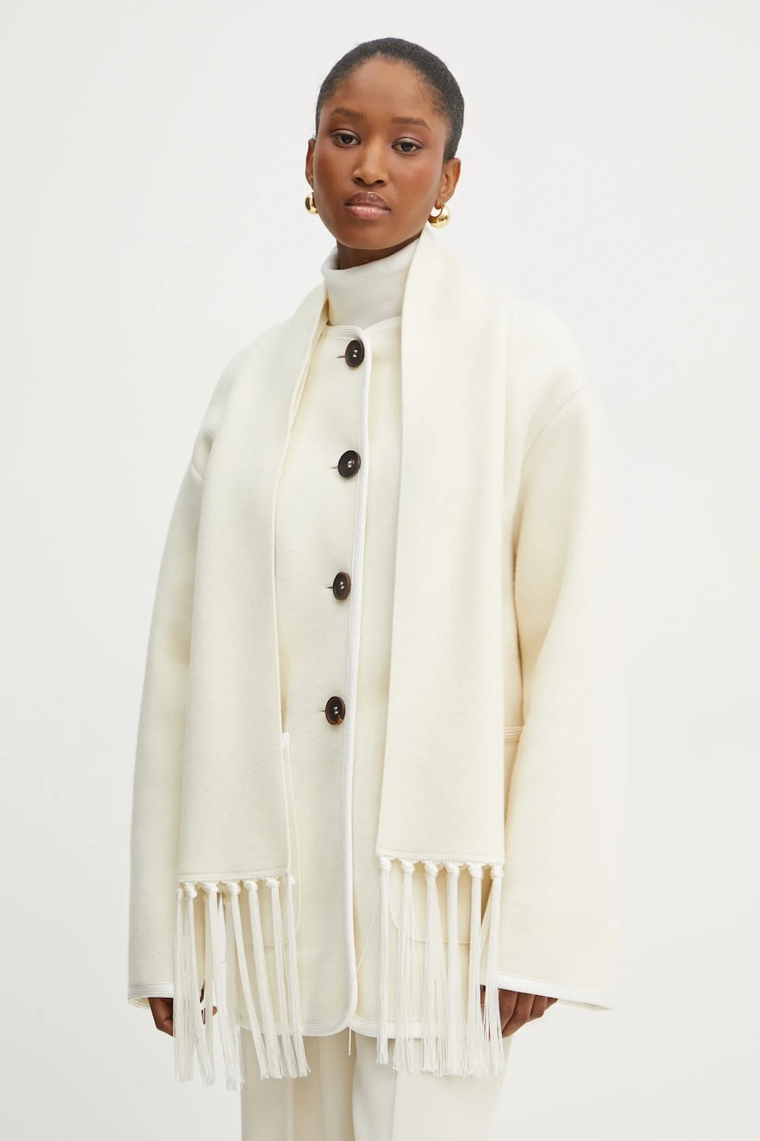 Forte Forte palton de lana culoarea bej, de tranzitie, oversize, 13209_my coat