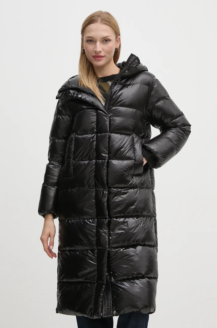 Hetrego geaca de puf TARA femei, culoarea negru, de iarna, oversize, 8N728 Hetrego geaca de puf TARA femei, culoarea negru, de iarna, oversize, 8N728