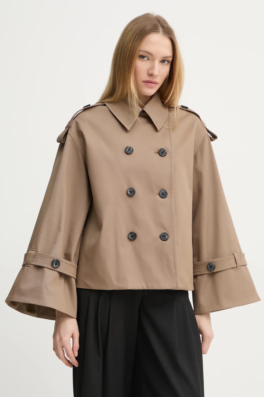 By Malene Birger geaca ALISANDRA femei, culoarea maro, de tranzitie, oversize, Q71493009